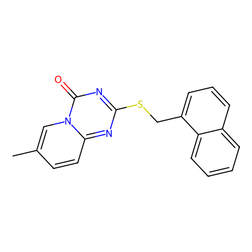 7-Methyl-2-(naphthalen-1-ylmethylsulfanyl)pyrido[1,2-a][1,3,5]triazin-4-one structure