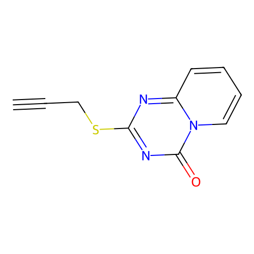 2-(prop-2-yn-1-ylthio)-4H-pyrido[1,2-a][1,3,5]triazin-4-one structure