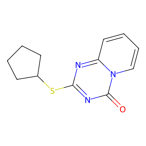 2-Cyclopentylsulfanylpyrido[1,2-a][1,3,5]triazin-4-one structure
