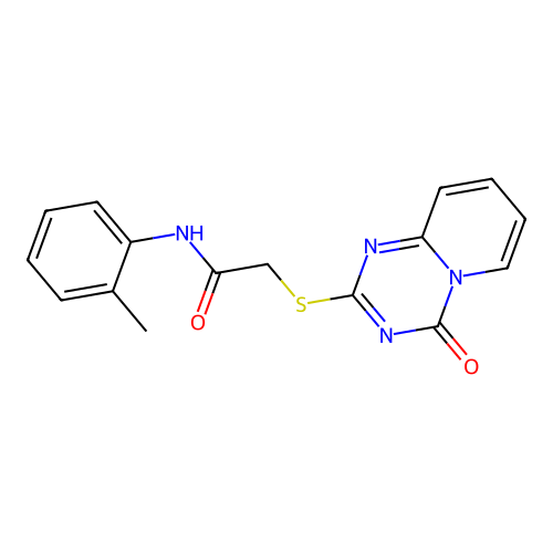 N-(2-methylphenyl)-2-(4-oxopyrido[1,2-a][1,3,5]triazin-2-yl)sulfanylacetamide structure