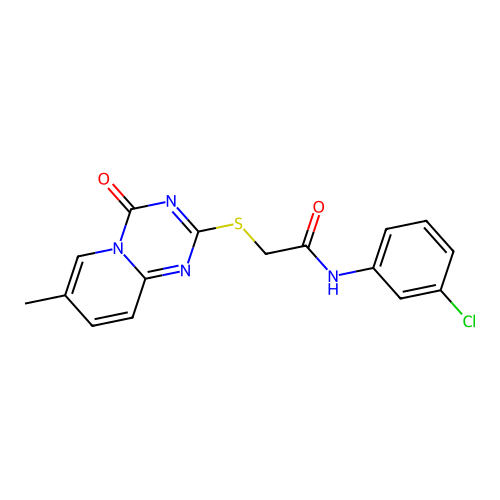 N-(3-chlorophenyl)-2-({7-methyl-4-oxo-4H-pyrido[1,2-a][1,3,5]triazin-2-yl}sulfanyl)acetamide structure