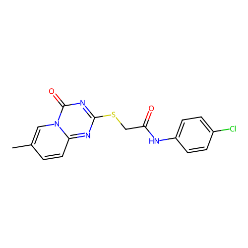 N-(4-chlorophenyl)-2-((7-methyl-4-oxo-4H-pyrido[1,2-a][1,3,5]triazin-2-yl)thio)acetamide structure