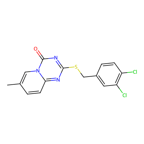 2-[(3,4-Dichlorophenyl)methylsulfanyl]-7-methylpyrido[1,2-a][1,3,5]triazin-4-one structure