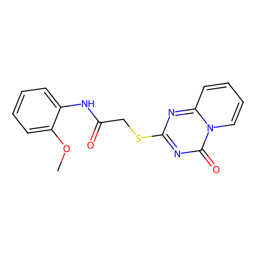 N-(2-methoxyphenyl)-2-(4-oxopyrido[1,2-a][1,3,5]triazin-2-yl)sulfanylacetamide structure