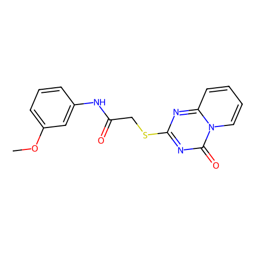 N-(3-methoxyphenyl)-2-(4-oxopyrido[1,2-a][1,3,5]triazin-2-yl)sulfanylacetamide structure