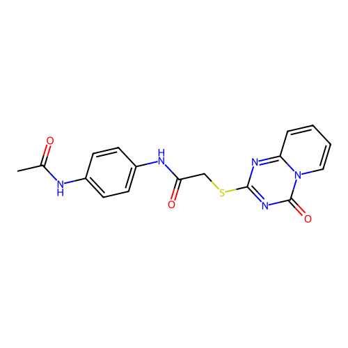 N-(4-acetamidophenyl)-2-(4-oxopyrido[1,2-a][1,3,5]triazin-2-yl)sulfanylacetamide structure