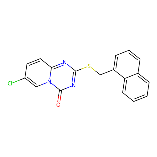 7-Chloro-2-(naphthalen-1-ylmethylsulfanyl)pyrido[1,2-a][1,3,5]triazin-4-one structure