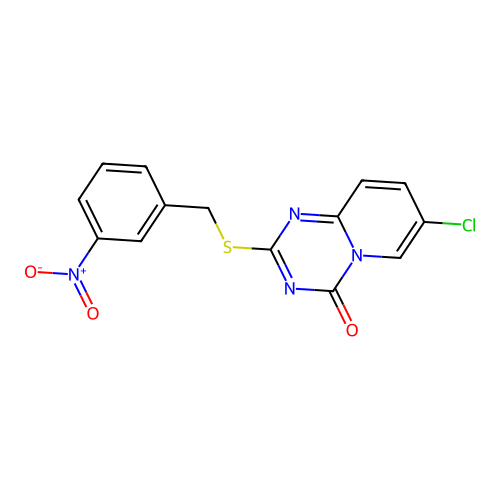 7-Chloro-2-[(3-nitrophenyl)methylsulfanyl]pyrido[1,2-a][1,3,5]triazin-4-one structure