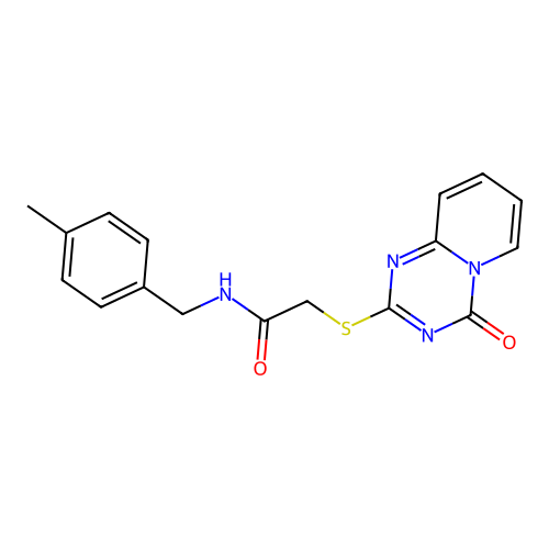 N-(4-methylbenzyl)-2-((4-oxo-4H-pyrido[1,2-a][1,3,5]triazin-2-yl)thio)acetamide structure