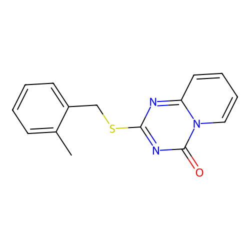 2-[(2-Methylphenyl)methylsulfanyl]pyrido[1,2-a][1,3,5]triazin-4-one structure