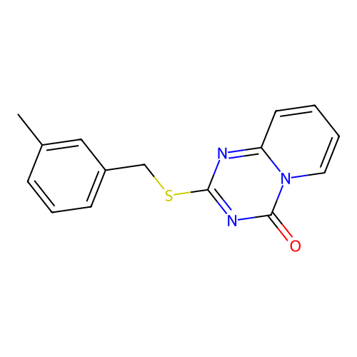 2-[(3-Methylphenyl)methylsulfanyl]pyrido[1,2-a][1,3,5]triazin-4-one structure