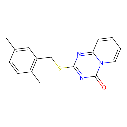 2-[(2,5-Dimethylphenyl)methylsulfanyl]pyrido[1,2-a][1,3,5]triazin-4-one structure