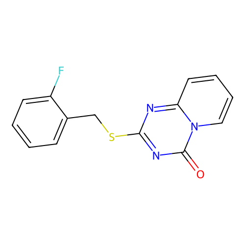2-[(2-Fluorophenyl)methylsulfanyl]pyrido[1,2-a][1,3,5]triazin-4-one structure