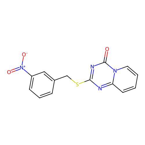 2-[(3-Nitrophenyl)methylsulfanyl]pyrido[1,2-a][1,3,5]triazin-4-one structure