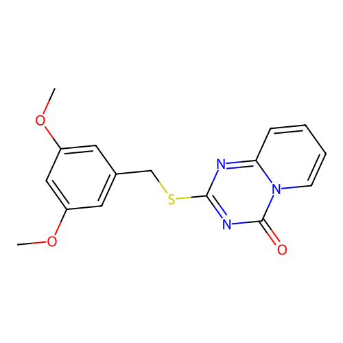 2-[(3,5-Dimethoxyphenyl)methylsulfanyl]pyrido[1,2-a][1,3,5]triazin-4-one structure