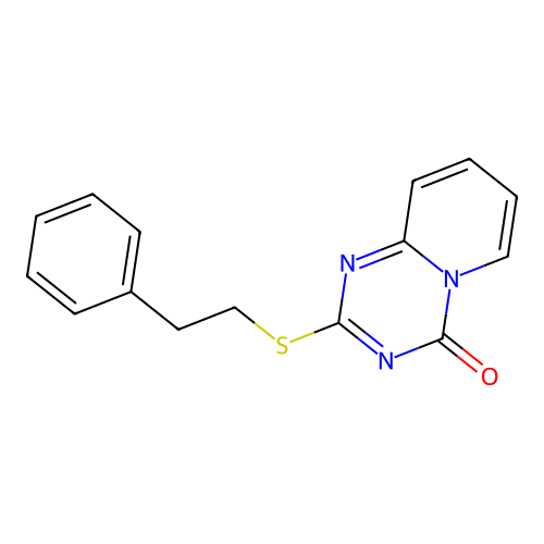 2-(phenethylthio)-4H-pyrido[1,2-a][1,3,5]triazin-4-one structure