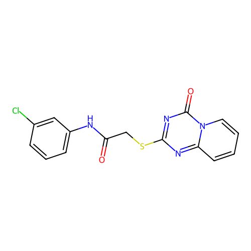 N-(3-chlorophenyl)-2-(4-oxopyrido[1,2-a][1,3,5]triazin-2-yl)sulfanylacetamide structure