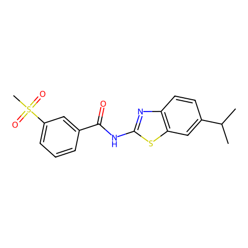 N-(6-isopropylbenzo[d]thiazol-2-yl)-3-(methylsulfonyl)benzamide structure