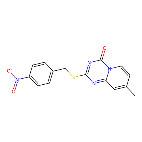 8-Methyl-2-[(4-nitrophenyl)methylsulfanyl]pyrido[1,2-a][1,3,5]triazin-4-one structure