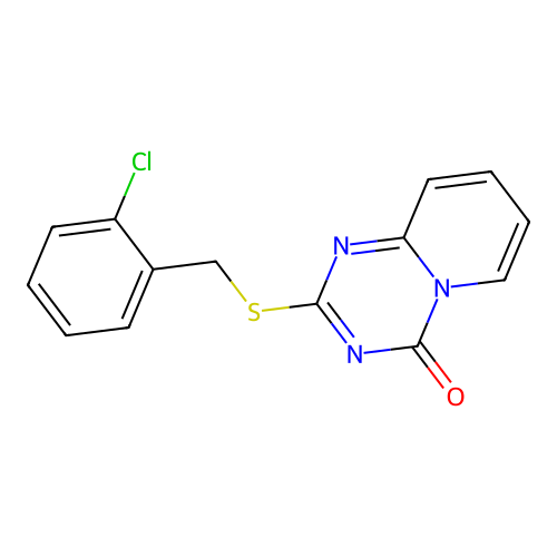 2-[(2-Chlorophenyl)methylsulfanyl]pyrido[1,2-a][1,3,5]triazin-4-one structure