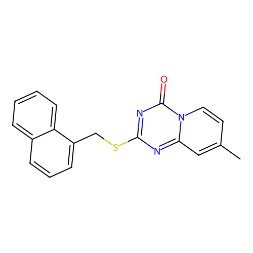 8-Methyl-2-(naphthalen-1-ylmethylsulfanyl)pyrido[1,2-a][1,3,5]triazin-4-one structure