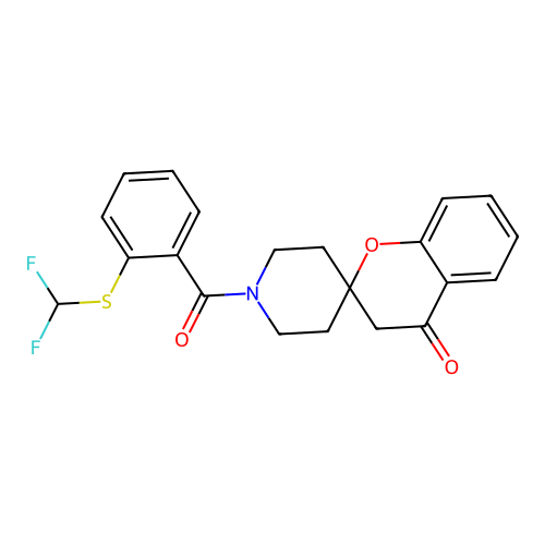 1'-(2-((Difluoromethyl)thio)benzoyl)spiro[chroman-2,4'-piperidin]-4-one structure