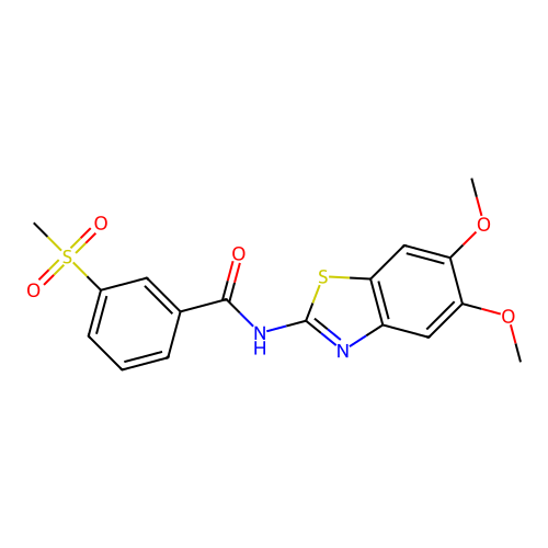 N-(5,6-dimethoxybenzo[d]thiazol-2-yl)-3-(methylsulfonyl)benzamide structure