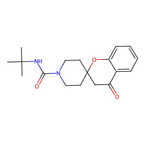 N-tert-butyl-4-oxospiro[chroman-2,4'-piperidine]-1'-carboxamide structure