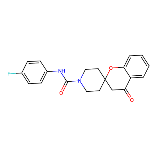 N-(4-fluorophenyl)-4-oxospiro[chroman-2,4'-piperidine]-1'-carboxamide structure