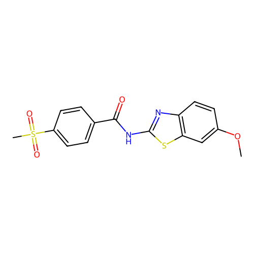 N-(6-methoxybenzo[d]thiazol-2-yl)-4-(methylsulfonyl)benzamide structure