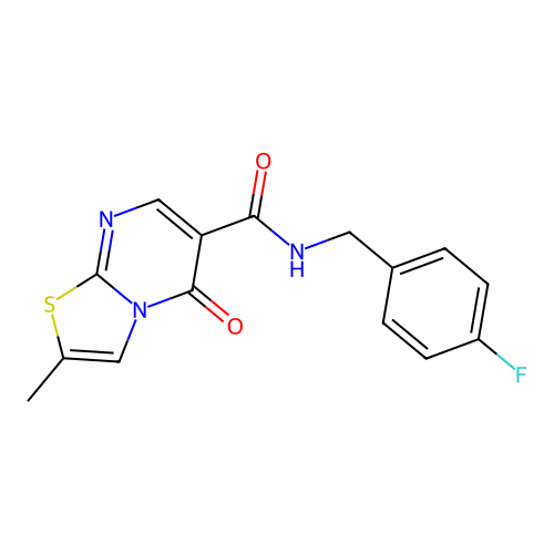 N-(4-fluorobenzyl)-2-methyl-5-oxo-5H-thiazolo[3,2-a]pyrimidine-6-carboxamide structure