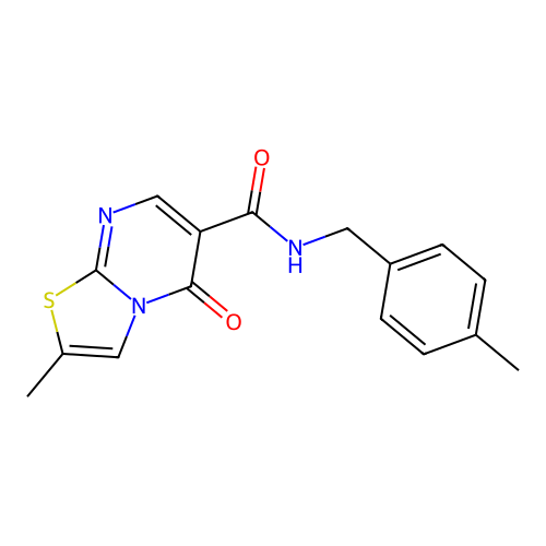 2-methyl-N-(4-methylbenzyl)-5-oxo-5H-thiazolo[3,2-a]pyrimidine-6-carboxamide structure