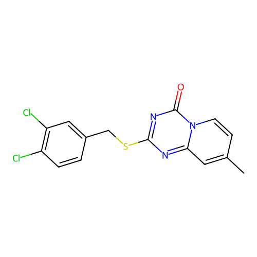 2-[(3,4-Dichlorophenyl)methylsulfanyl]-8-methylpyrido[1,2-a][1,3,5]triazin-4-one structure