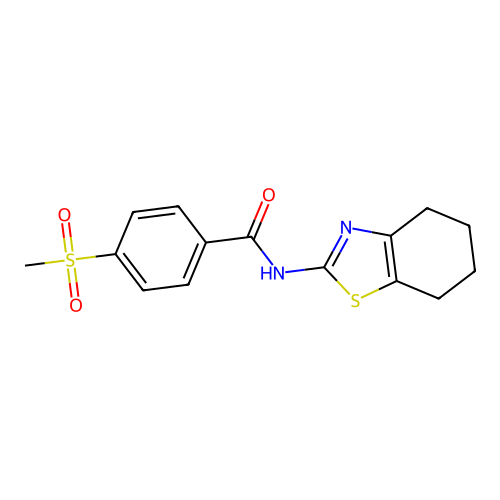 4-(methylsulfonyl)-N-(4,5,6,7-tetrahydrobenzo[d]thiazol-2-yl)benzamide structure