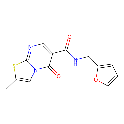 N-(furan-2-ylmethyl)-2-methyl-5-oxo-5H-thiazolo[3,2-a]pyrimidine-6-carboxamide structure