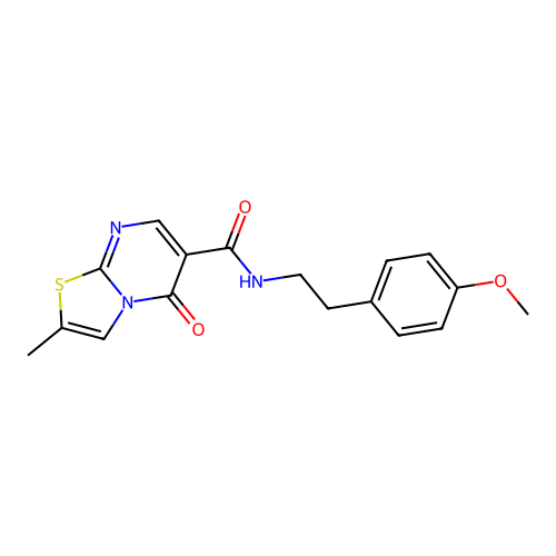 N-(4-methoxyphenethyl)-2-methyl-5-oxo-5H-thiazolo[3,2-a]pyrimidine-6-carboxamide structure