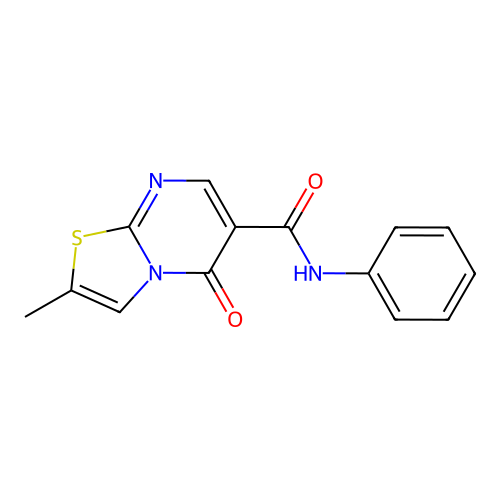 2-methyl-5-oxo-N-phenyl-5H-thiazolo[3,2-a]pyrimidine-6-carboxamide structure