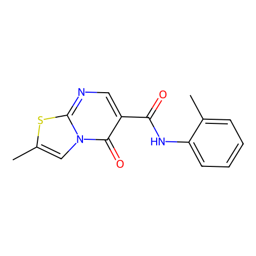 2-methyl-5-oxo-N-(o-tolyl)-5H-thiazolo[3,2-a]pyrimidine-6-carboxamide structure