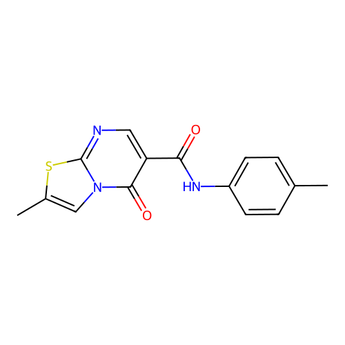 2-methyl-5-oxo-N-(p-tolyl)-5H-thiazolo[3,2-a]pyrimidine-6-carboxamide structure