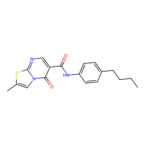 N-(4-butylphenyl)-2-methyl-5-oxo-5H-thiazolo[3,2-a]pyrimidine-6-carboxamide structure