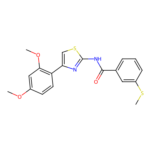 N-(4-(2,4-dimethoxyphenyl)thiazol-2-yl)-3-(methylthio)benzamide structure