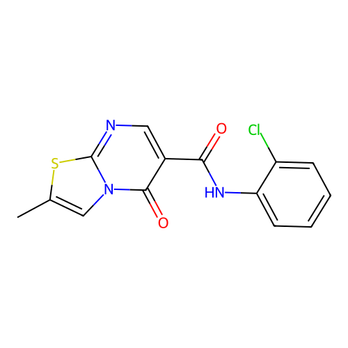N-(2-chlorophenyl)-2-methyl-5-oxo-5H-thiazolo[3,2-a]pyrimidine-6-carboxamide structure