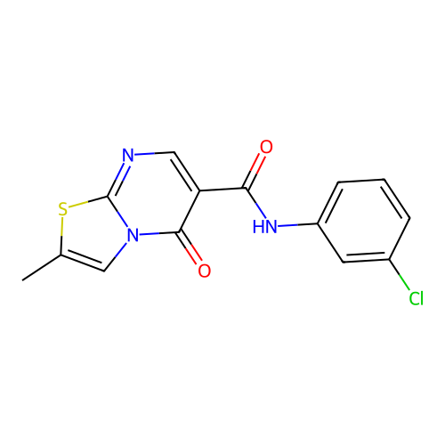 N-(3-chlorophenyl)-2-methyl-5-oxo-5H-thiazolo[3,2-a]pyrimidine-6-carboxamide structure