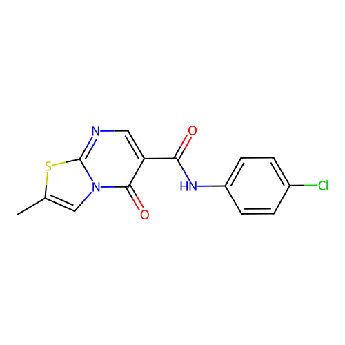 N-(4-chlorophenyl)-2-methyl-5-oxo-[1,3]thiazolo[3,2-a]pyrimidine-6-carboxamide structure