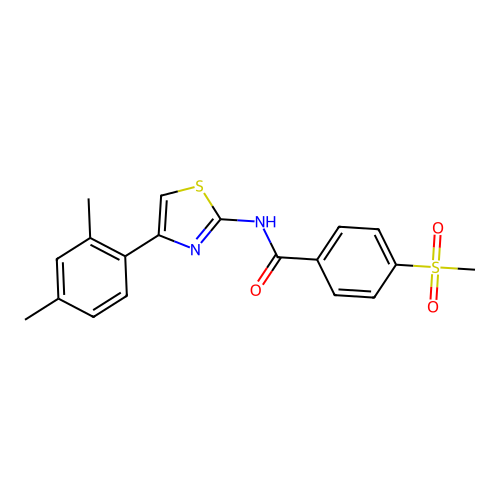 N-(4-(2,4-dimethylphenyl)thiazol-2-yl)-4-(methylsulfonyl)benzamide structure
