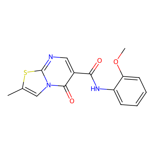 N-(2-methoxyphenyl)-2-methyl-5-oxo-5H-thiazolo[3,2-a]pyrimidine-6-carboxamide structure