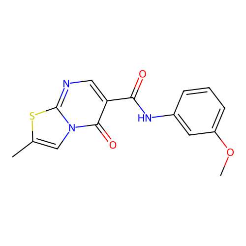 N-(3-methoxyphenyl)-2-methyl-5-oxo-5H-thiazolo[3,2-a]pyrimidine-6-carboxamide structure