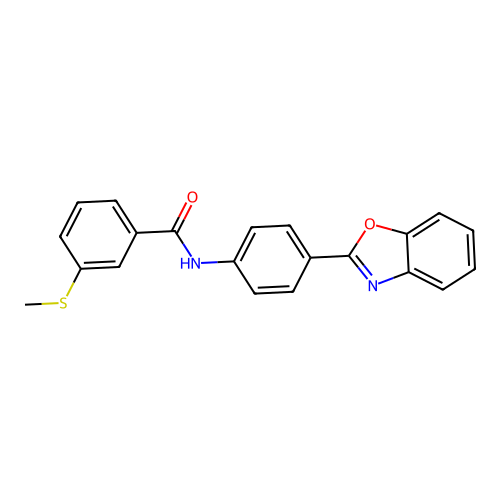 N-(4-(benzo[d]oxazol-2-yl)phenyl)-3-(methylthio)benzamide structure