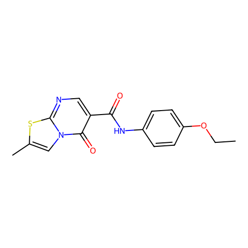 N-(4-ethoxyphenyl)-2-methyl-5-oxo-5H-thiazolo[3,2-a]pyrimidine-6-carboxamide structure