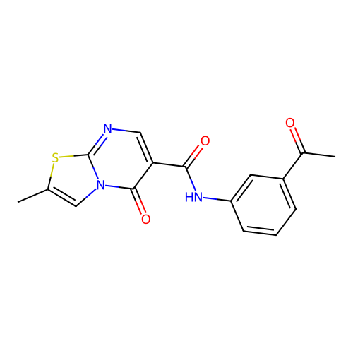 N-(3-acetylphenyl)-2-methyl-5-oxo-5H-thiazolo[3,2-a]pyrimidine-6-carboxamide structure